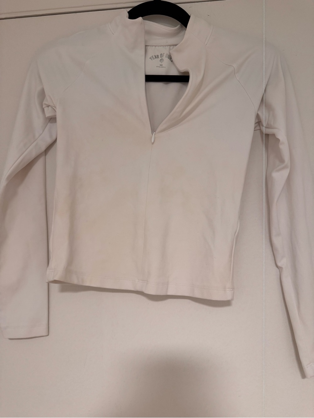 YEAR OF OURS STUDIO PULL OVER QUARTER ZIP- WHITE SIZE XS - Picture 4 of 5